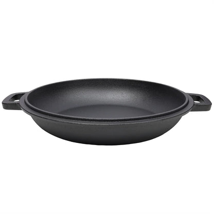 2 in 1 Pre-Seasoned Cast Iron Dutch Oven With Dual Handles,