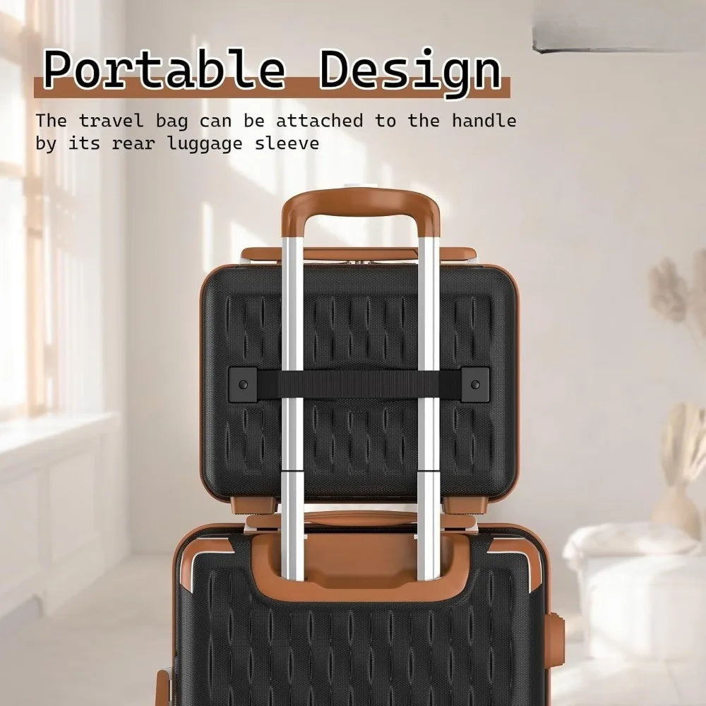 7 Piece Luggage Set, Hard Shell Carry on Travel Suitcases with Spinner Wheels and TSA Lock