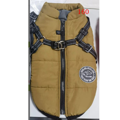 Winter Warm Jacket Waterproof Pet Coat for Small Large Dog Fleece with Harness