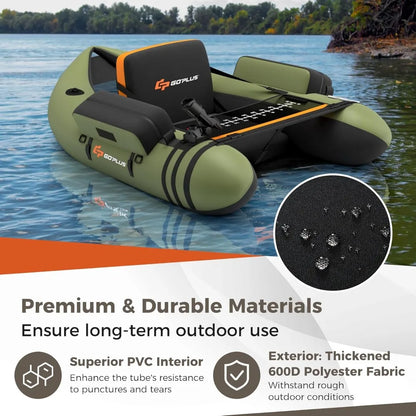 Inflatable Float Tube,  Pump,Storage Bag,Adjustable Straps,  350LBS Load Capacity