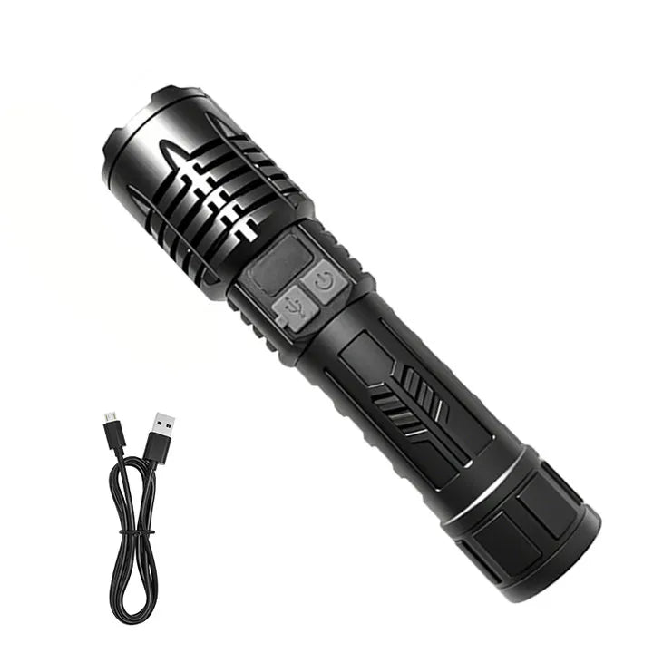 High Lumen Waterproof Tactical Flashlight - 5 Modes, Rechargeable, Durable Camping, Emergency
