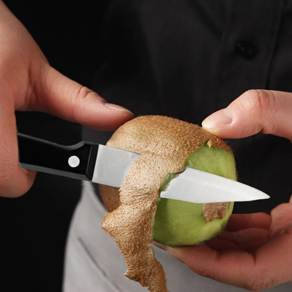 Full 15pcs Chef Knife Set Stainless Steel  with Scissors,Sharpening Rod,Solid Wood Holder Cooking Tool