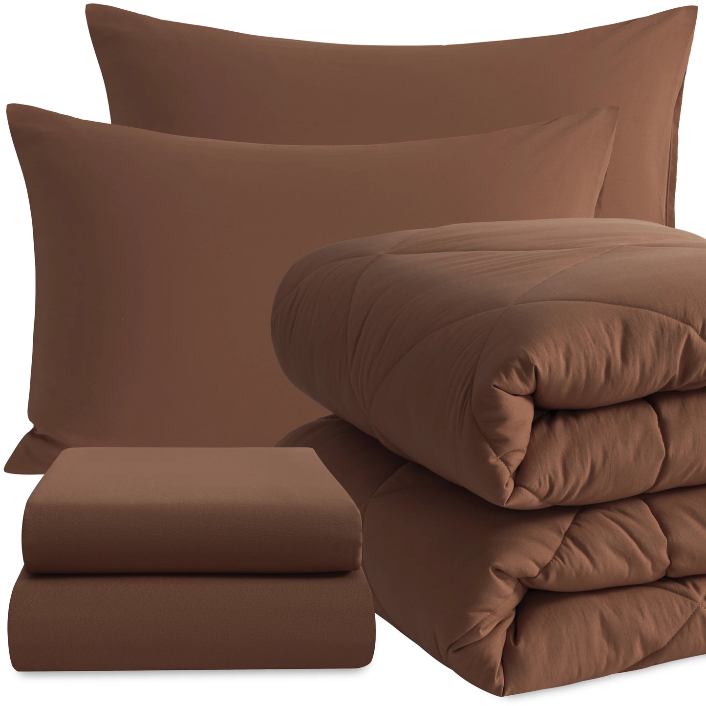 5 Piece Bedding Comforter Set. Breathable Bed in a Bag, Includes Comforter, Fitted Sheet, Top Sheet and Pillowcases