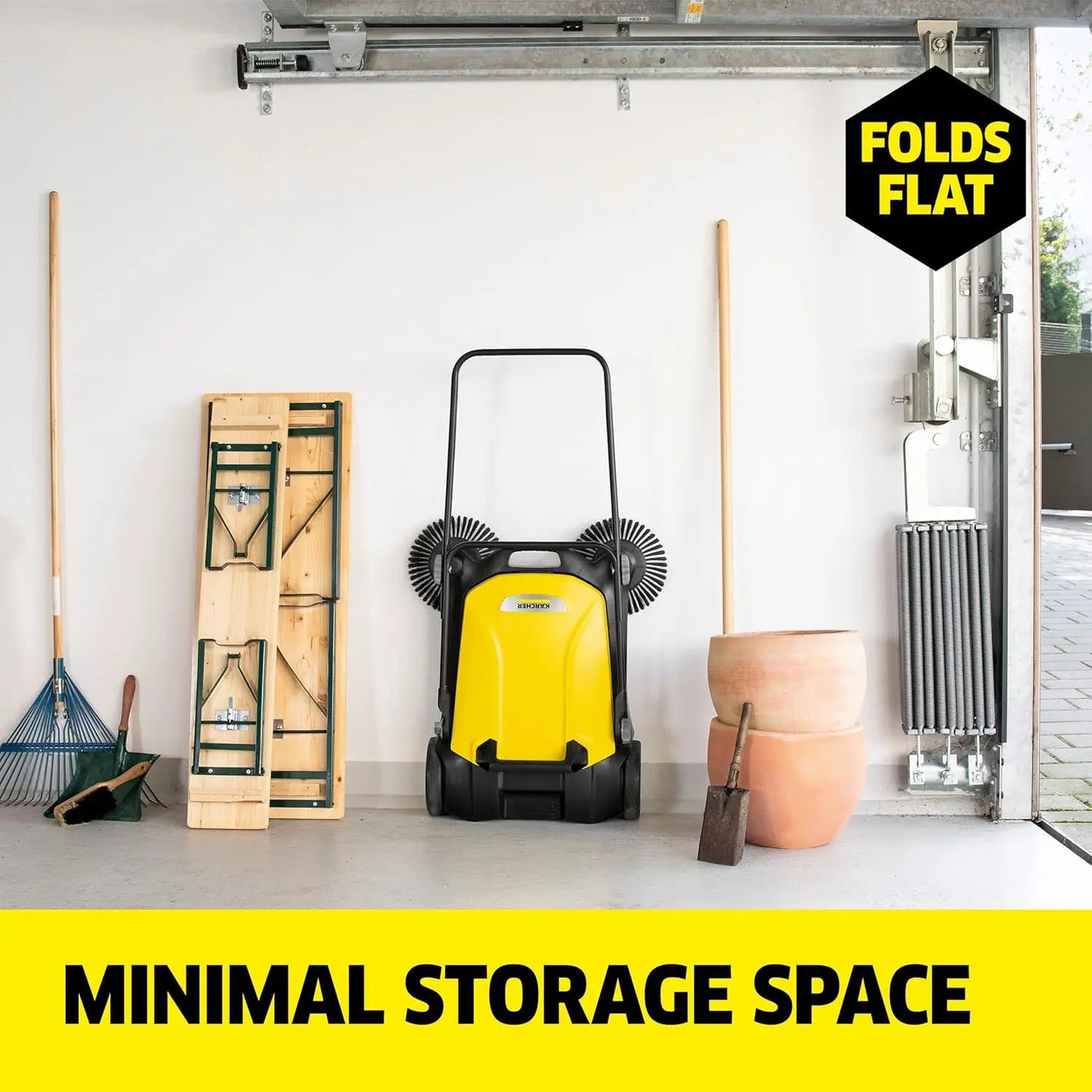 Walk Behind Outdoor Push Sweeper - 5X Faster Than a Push Broom